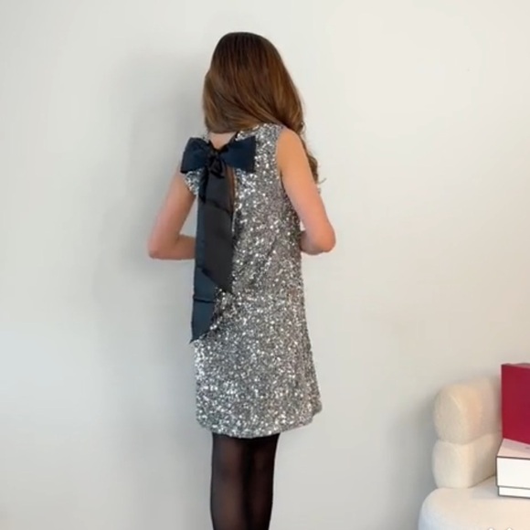 New H&M Sequin Tie-Back Sleeveless Mini Dress - Picture 2 of 6